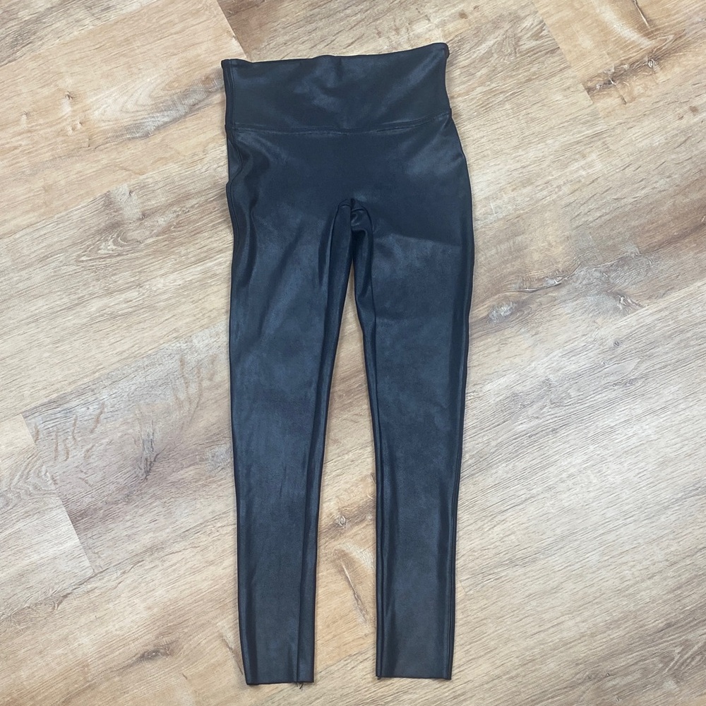 Spanx Faux Leather FLAW Shapewear Black Leggings Size S - Picture 2 of 10
